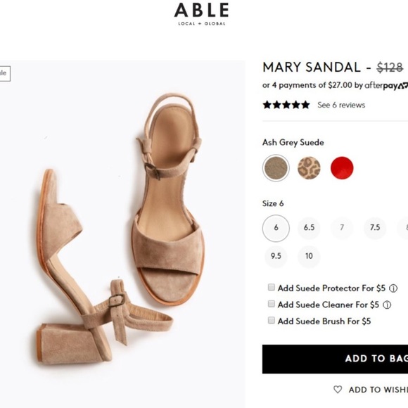 Able Global + Local Mary Red Suede Sandals - Picture 7 of 7